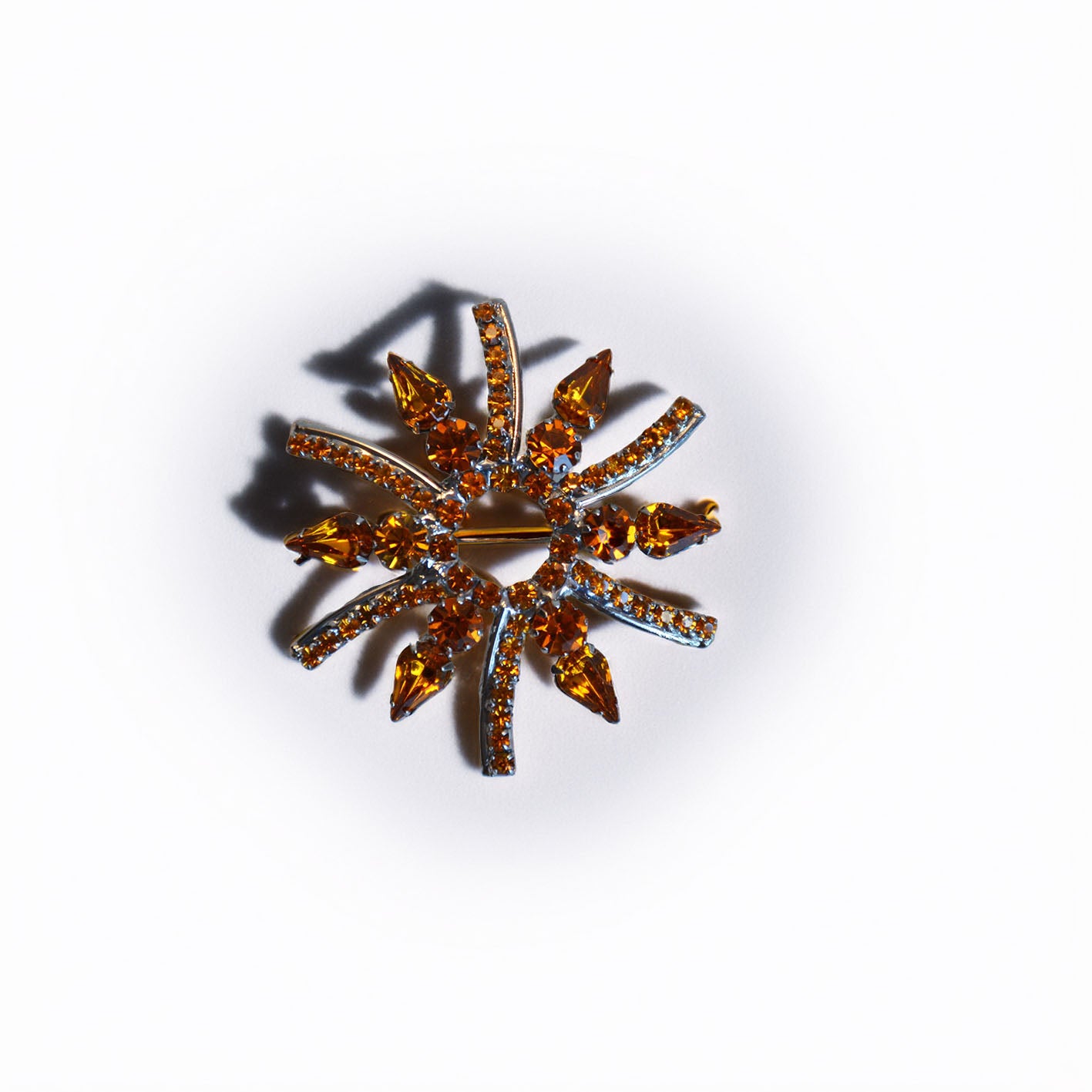 Broche Amber Zilver Oranje