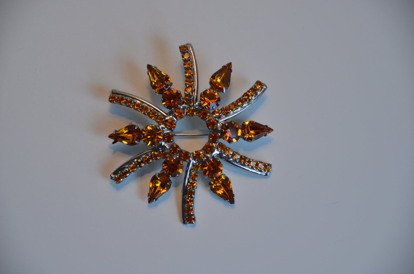 Broche Amber Zilver Oranje